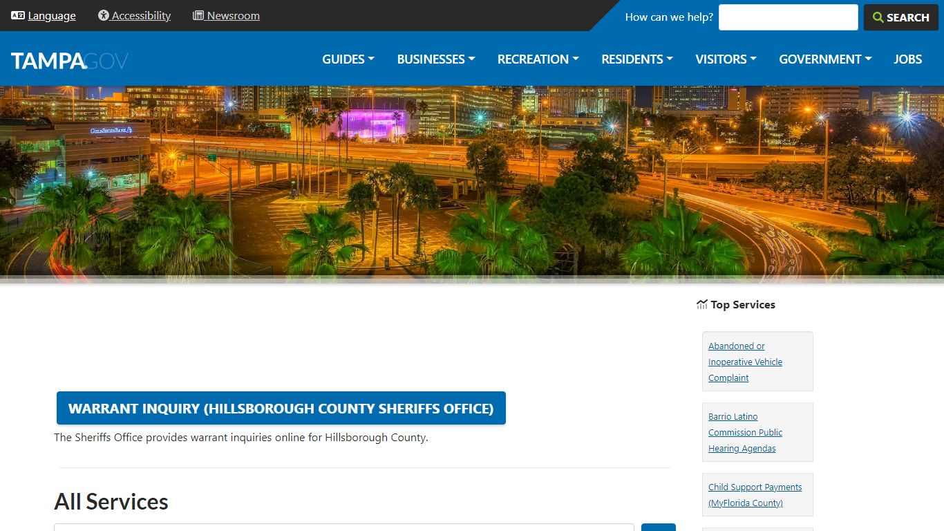 Warrant Inquiry (Hillsborough County Sheriffs Office)